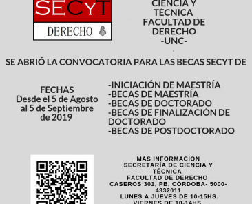 flyer becas Secyt 2019